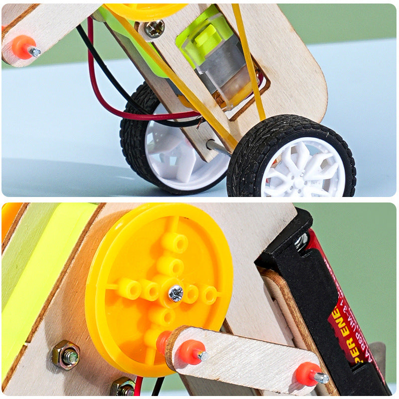 Science and technology small production peristaltic robot kindergarten primary school students wooden handmade DIY science experiment steam teaching aids