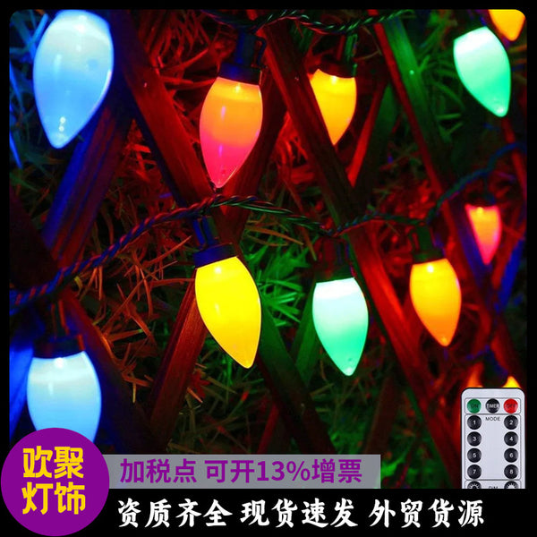 led strawberry light ribbon hook pointed light string glossy C6C7C9 lights Christmas decorative lights