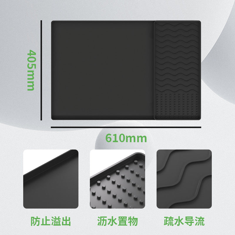 popular coffee machine silicone pad bar drain pad split silicone tray protective pad dining table insulation pad