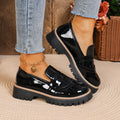 Exportplus size thick heel small leather shoes new arrivalexportbritish style thick sole slip-on casual loafers for women wholesale
