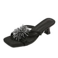 2026new arrival crystal fireworks fairy shoes thick heel sandals outwear sandals women's shoes fashionelegant one-line slippers