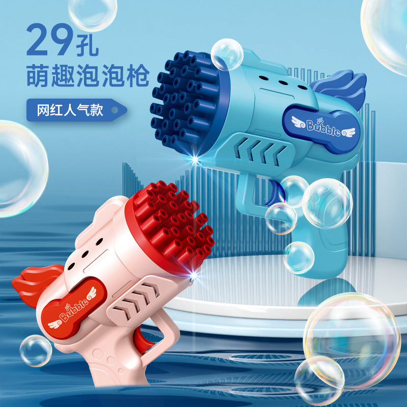 angel 29-hole bubble gun electric gatling bubble machine kids toys blowing bubbles night market street stall