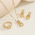 Women's jewelry influencer colorful geometric niche design fashionable minimalist electroplated zircon stud earrings, rings, and necklaces