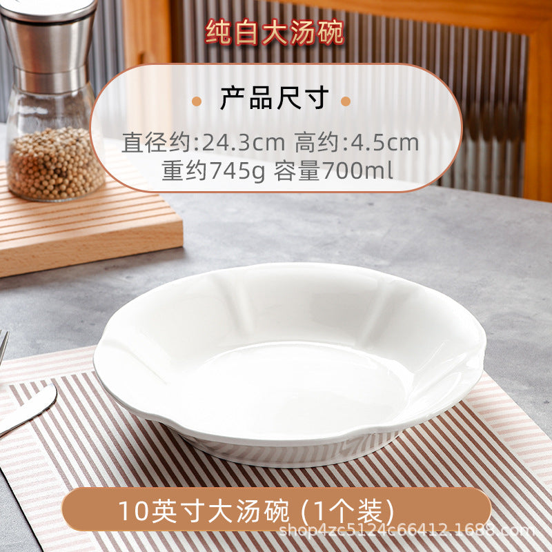 Wholesale gold-rimmed large soup bowl for home extra large pickled fish large basin bowl ceramic boiled fish bowl soup basin 2024 new arrival