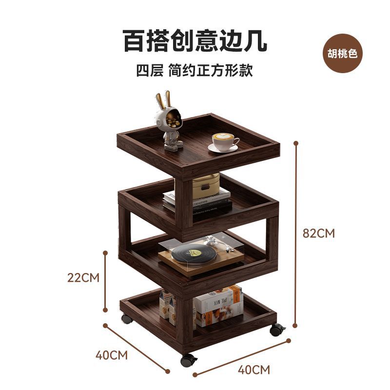 Solid wood bedside table bedside shelf bedroom coffee table living room for home small new arrival wood style ultra-narrow side table