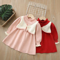 Girls' knit dress - new autumn/winter collection: stylish princess dress for baby girls, faux two-piece cardigan knit dress