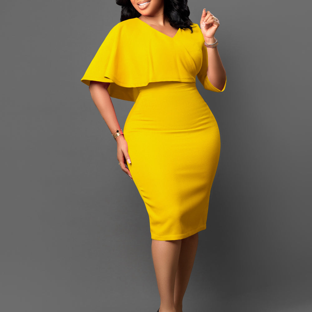 D480 independent station export women's clothing new arrivalelegant pure color hip-covering professional pencil skirt african dress