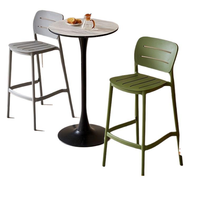 Nordic designer bar stool - modern minimalist, light luxury plastic bar chair, stackable, trendy bar outdoor high stool