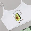 European and american summer women's sexy camisole top and shorts two-piece set - avocado print loungewear set - direct from the manufacturer