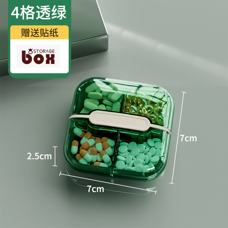 Portable and portable medicine box seven days a week, medicine dispenser,  new large font medicine reminder medicine box