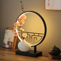 New chinoiserie table lamp bedroom bedside lamp zen ornaments wedding girl lotus creative gift home remote control lotus