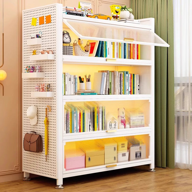 Steel dust-proof bookcase for home door multi-layer entrance cabinet large-capacity storage cabinet entrance flip-up door multi-layer storage