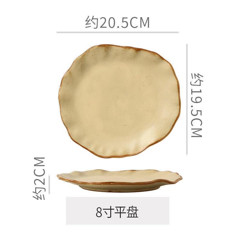 Vintage chic dinnerware set - restaurant, hotel, and home use - unique shaped dessert plates, pastry bowls, and rice bowls - wholesale