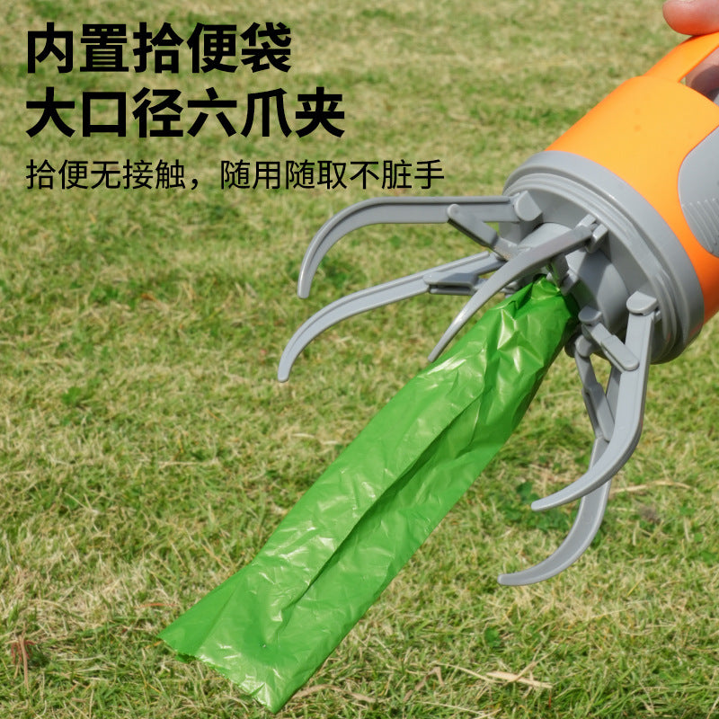 Contactless, portable pet poop scooper for outdoor use