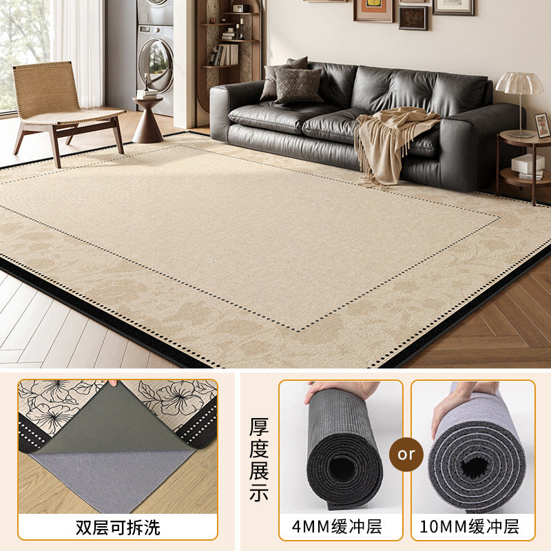 Removable and washable carpet, living room, machine washable, french medieval double layer, detachable sofa, coffee table, floor mat, bedroom bedside blanket