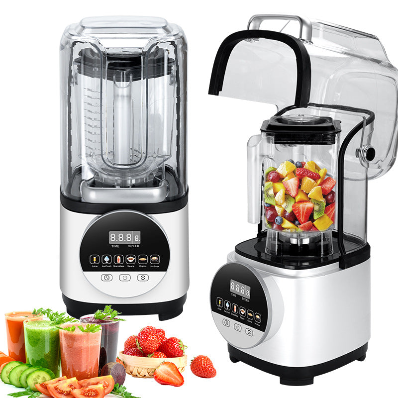 Smoothie machine commercial with cover mixer soft sound wall breaker pure copper motor sound insulation cover automatic household mute