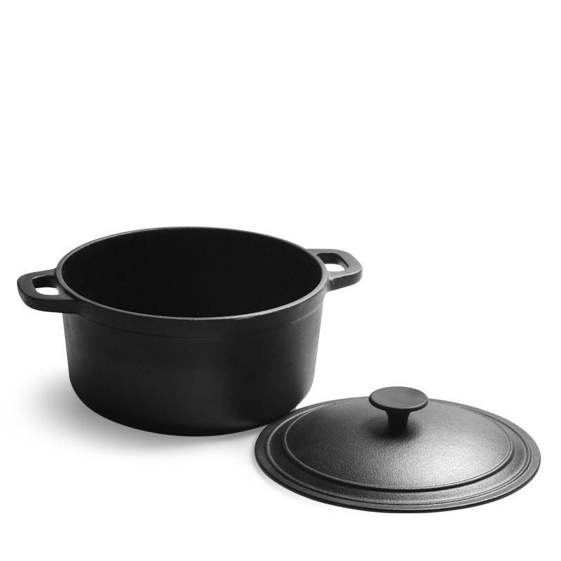 Cast iron stew pot Thickened iron pot for soup, uncoated pot, induction cooker Universal binaural stew pot Non-stick pot Free shipping