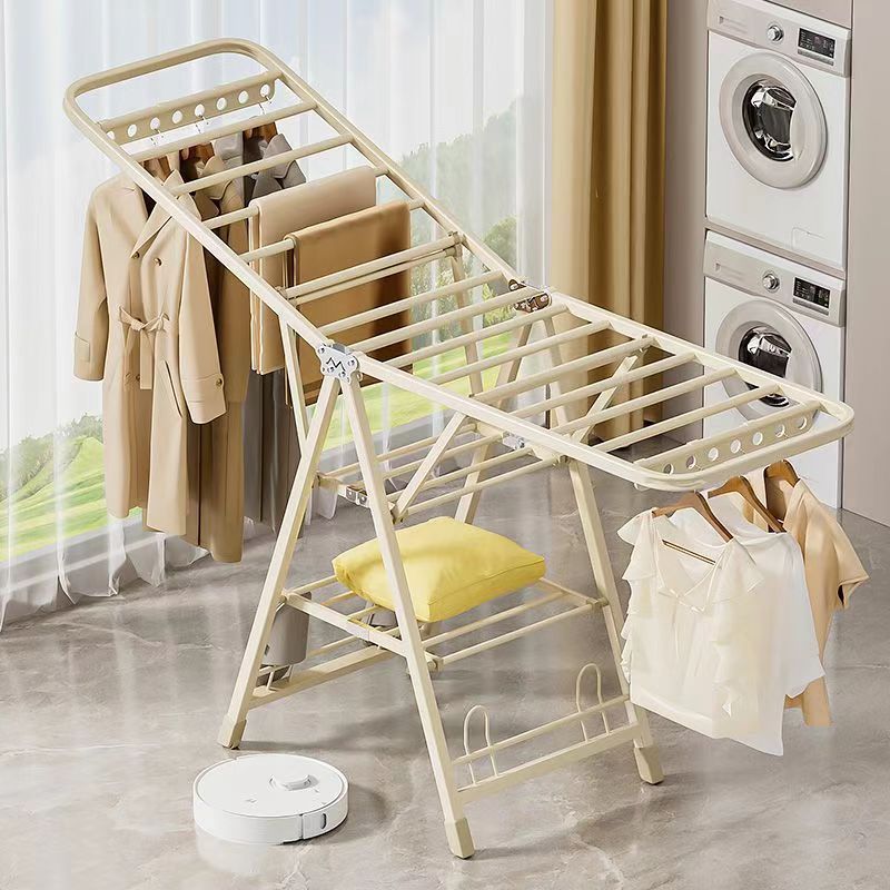 Clothes drying rack floor-standing foldablefor home indoor balcony baby cooling clothes hanger thickened thick clothes drying rack