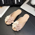 2025 summer new fashion closed-toe flat mules - women's floral cutout fairy style sandals for dressing up and out, perfect with skirts