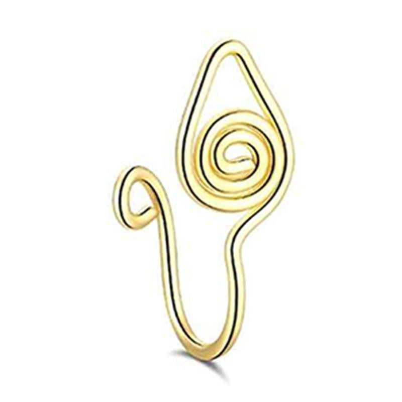 Fashion cross-border fake piercing nose nail set open u-shaped african non-piercing nose clip fake hole nose ring female trend