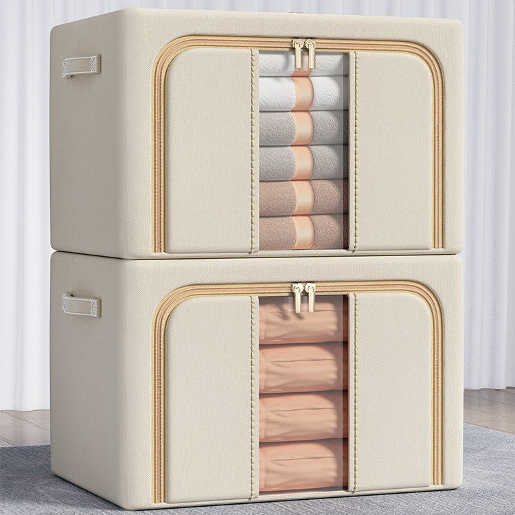 Solid color Oxford cloth steel frame storage box Clothing storage Dormitory moving quilt Clothes Bainer box Household storage