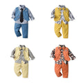 Boys' spring outfit set - new foreign trade style, stylish three-piece casual set for young boys and children, trendy and chic