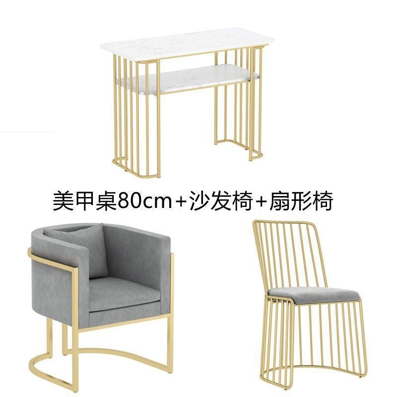 Scandinavian iron sofa chair accessible luxury nail salon back chair marble table manicure table soft bag manicure chair suit