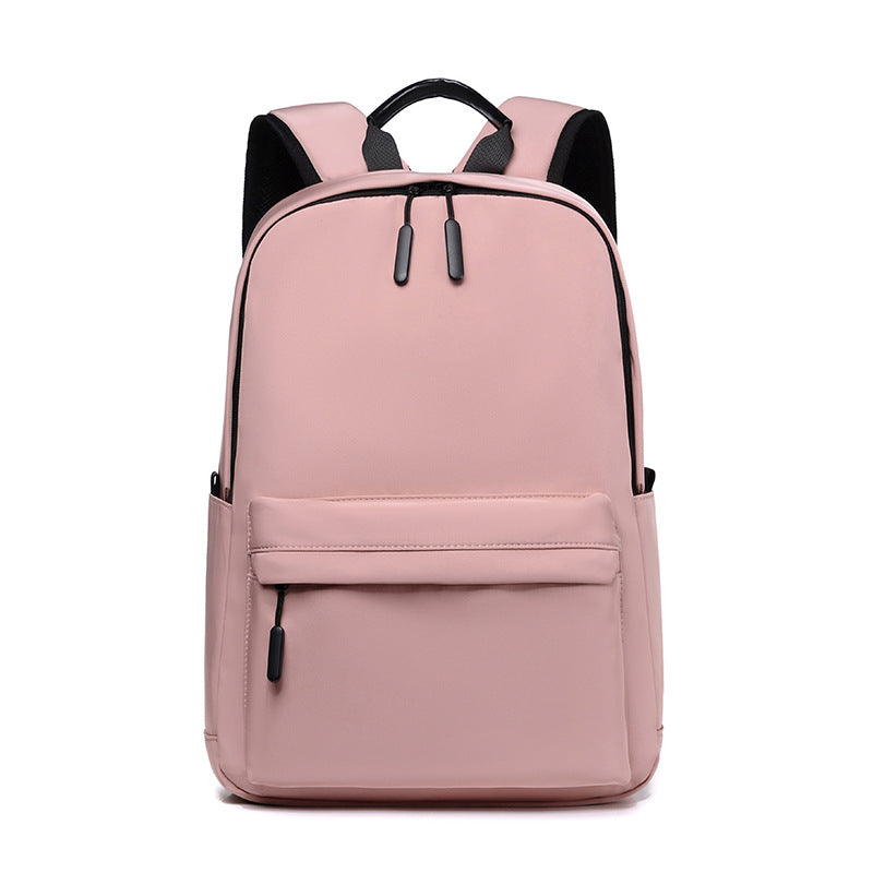 New backpack, student schoolbag, simple and versatile solid color laptop bag, portable business trip backpack