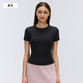 Women's summer quick-dry breathable yoga top - short sleeve crew neck casual running sports fitness t-shirt (model d26080)