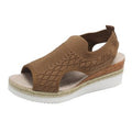 Wish  new arrival  fashion tie back fish mouth thick sole fly weaving casual women's sandals 43 size cross-border plus size