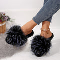 Faux fox fur slippers - stylish furry slippers for women, perfect for indoor and outdoor wear, non-slip, wholesale ladies' sandals