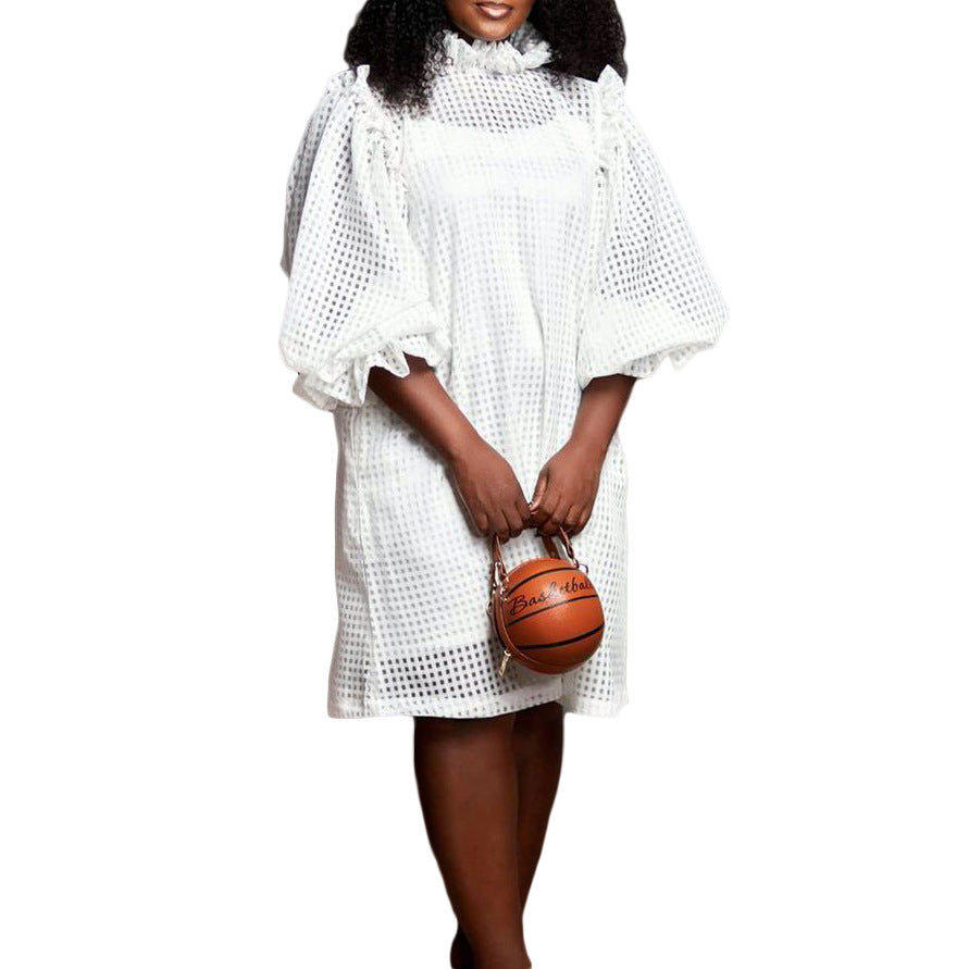 fall/winter new arrival:  cross-border loose fit commute cami dress two-piece set with hollow-out lace, european and american style dress