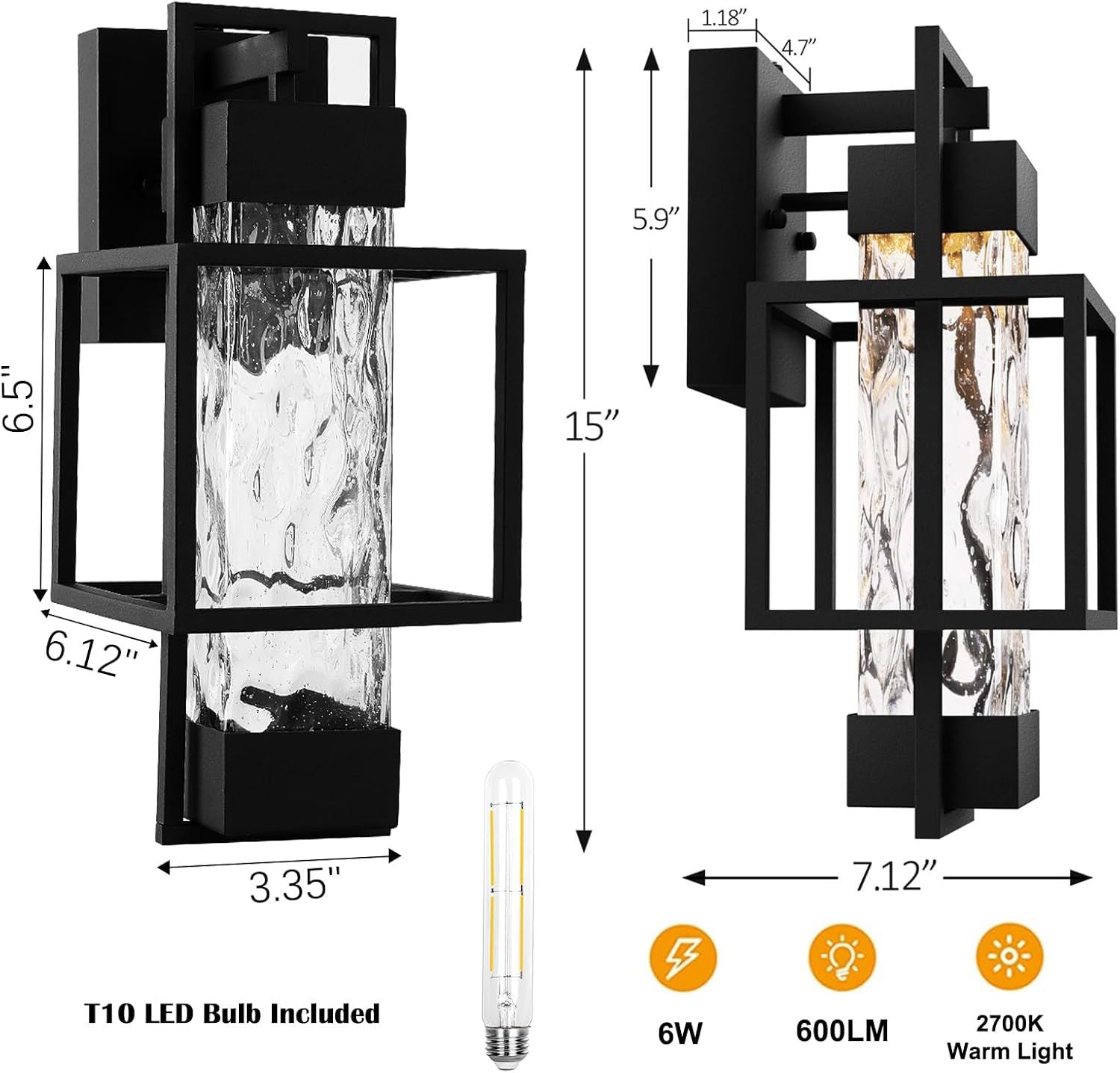 Modern Outdoor Lighting Dusk to Dawn Outdoor Lighting Exterior Wall Wall Lights Waterproof Porch Lights Garage Door