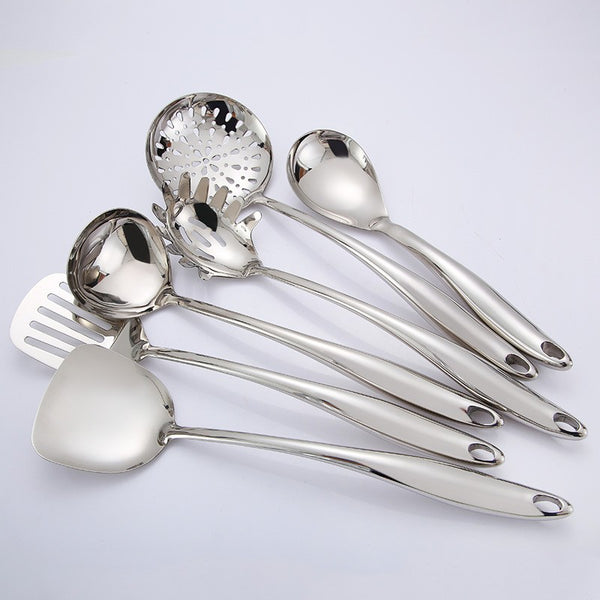 Custom Island Qi Stainless Steel Spatula Home Kitchen Cooking Tools Thickened Hollow Heat Insulation Anti-scalding Spoon Colander