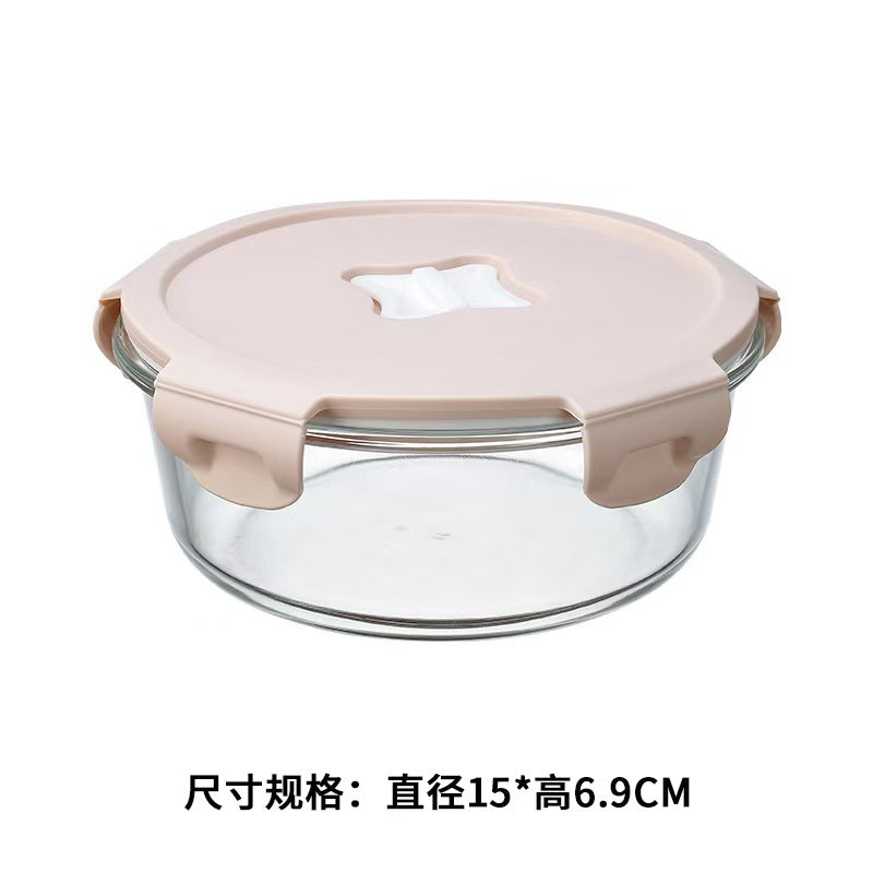 Glass lunch box microwave heating bento separation high value fresh-keeping box wholesale student office workers large capacity bento