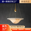 Modern faux marble chandelier - light luxury style for living room, danish art creative designer staircase, dining room, study, and bedroom lighting