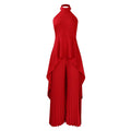 D372export cross-border fashion casual suit summer socialite private clothes backless top pleated wide-leg pants european and american suit
