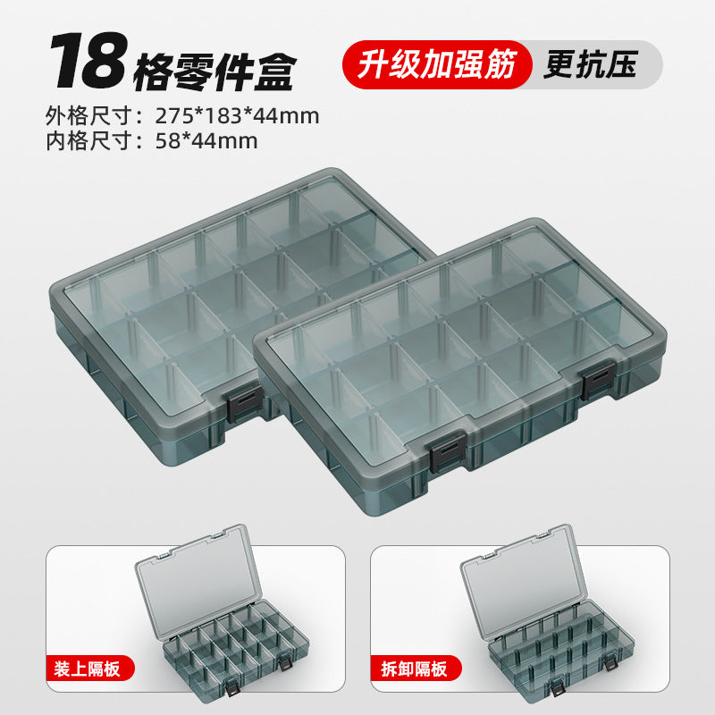 Arrizo Multi-grid Parts Box Transparent Plastic Electronic Components Tool Storage Box Small Screw Grid Accessories Box