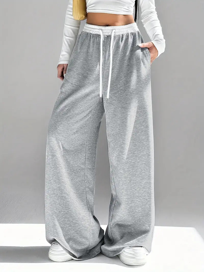 Ready-to-ship  spring/summer european and american women's fashion: new hot girl style pocket streetwear printed loose fit casual pants
