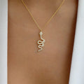 Wholesale vintage snake pendants - european & american cross-border trendy jewelry - snake-shaped elements with diamond accents - high-end sweater necklace for women