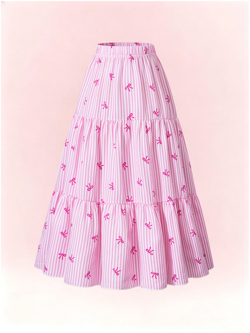 Girls' midi skirt, floral print flowy skirt