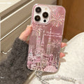 Large hole swirl shell case for apple 16 pro max, castle fireworks phone case, iphone 11 bracelet protective cover