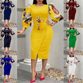 Plus size women's summer  cross-border fashion: elegant double-layer sleeve evening gown/dress for banquets and special occasions