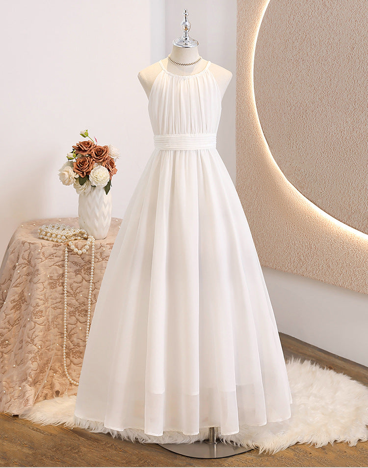 Girls' fashionable and stylish simple dress - chiffon princess dress for mid-to-large children - summer clothing - cross-border wholesale