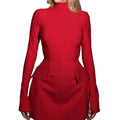 cross-border european and american women's clothing: new autumn fashion, elegant and slim-fitting long-sleeved waist-cinching dress for work and casual wear