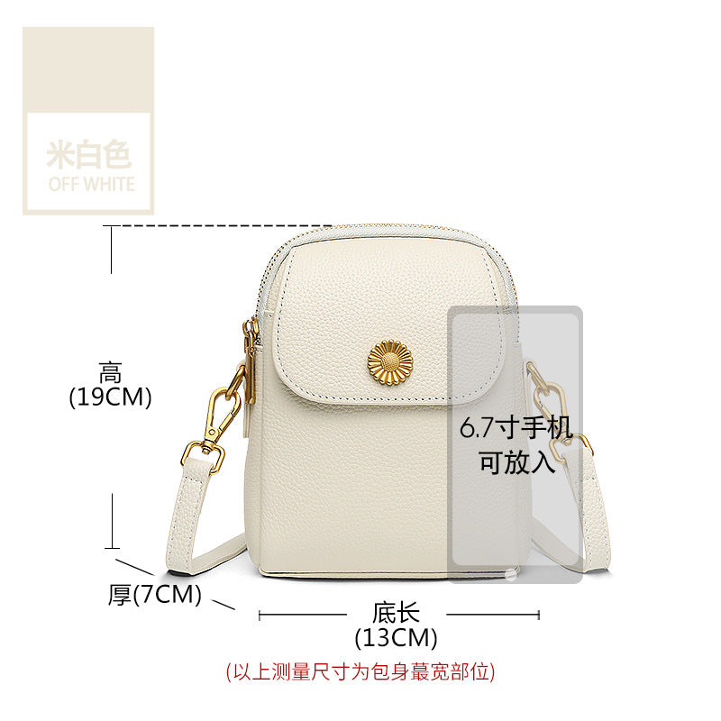 Casual leather mobile phone bag women's 2025 new lightweight messenger bag bag women's fashion mini high-end shoulder bag small
