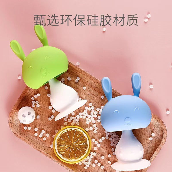 Silicone baby toothpaste rabbit hand guard baby teething period molar stick silicone anti-eating hand artifact baby biting glue
