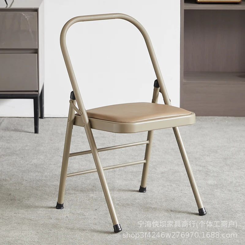 Folding chair - portable backrest chair for home, dorm, office, bedroom, and dining - ideal for college students and meetings