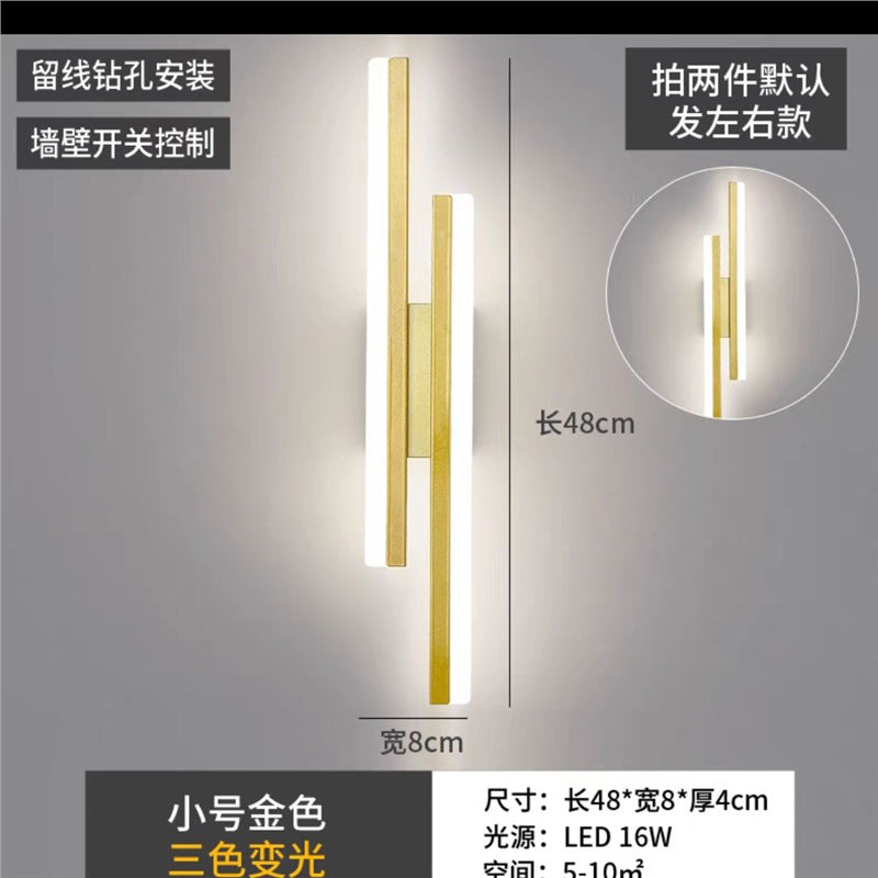 Led popular modern minimalist new nordic style room wall lamp aisle light acrylic strip light for home use