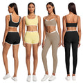 Eco-friendly color block nude feel yoga set - high waist, outdoor casual, versatile, fitness, quick-dry, slimming women's activewear